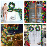 Lyrow 9ft Pre Lit Christmas Garland with 50 LED Light Artificial Pine Garland...