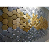 Art3d 20-Piece Decorative 3D Wall Panels Faux Leather Tile, Silk Silver Hexagon