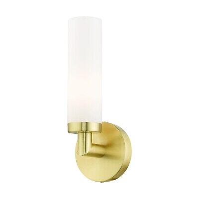 Livex Lighting Aero 1 Light Wall Sconce Satin Brass Finish, 4.25 x 11