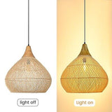 Arturesthome Rustic Woven Pendant Light, Rattan Basket Lampshade Coastal Hang...