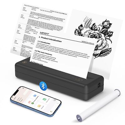 Inkless Wireless Printer for Home Offices & Travel, Supports 8" & 4" Thermal ...