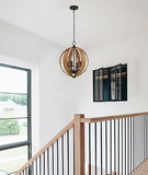 Kira Home Kendall 20" 4-Light Modern Rustic Armillary Round Pendant Chandelie...