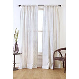 Solino Home Stripe Linen Curtain 96 Inches Long &#8211; Natural and White Light