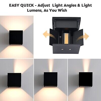 Outdoor Wall Lights 2PCS 3000k Wall Light Outdoor Porch Light Modern Wall Sco...