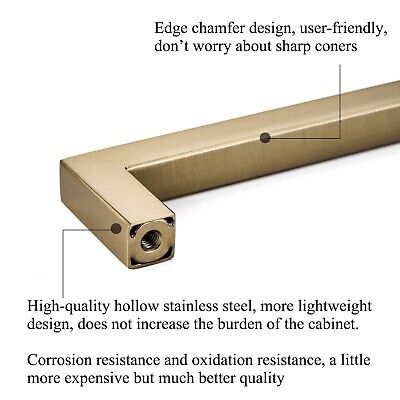 30 Pack Champagne Bronze Cabinet Handles 3-3/4 Inch Hole Centers Square Champ...