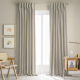 Extra Long Velvet Curtains 120 Inches Long 10 FT 2 Panels - Taupe Room Darken...