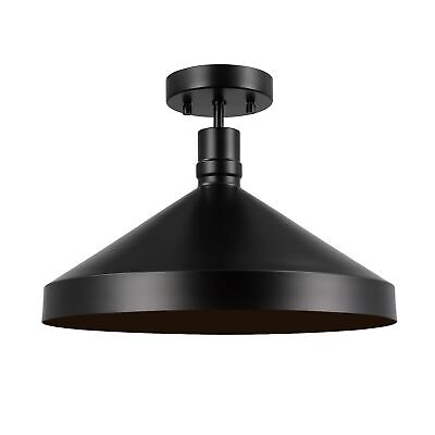 Globe Electric 60000021 1-Light Outdoor Flush Mount Ceiling Light, Matte Blac...