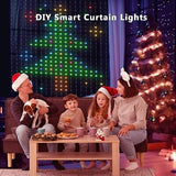 dalattin Curtain Lights,Smart Christmas Window Lights 400 RGB LEDs,IP65 Curta...