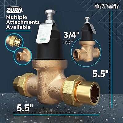 Zurn Wilkins 34-NR3XLDULU 3/4" NR3XL Pressure Reducing Valve with Union Capab...