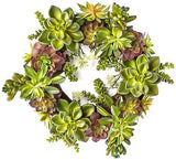 Nearly Natural 4798 Artificial Succulent Wreath, 15-inch diameter, Green,20x2...