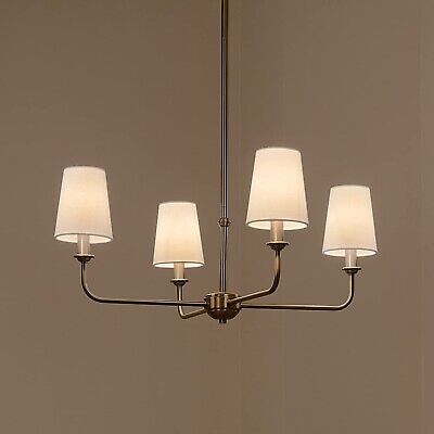 Kichler Pallas 4-Light Mini Chandelier in Brushed Natural Brass, Classic Ceil...