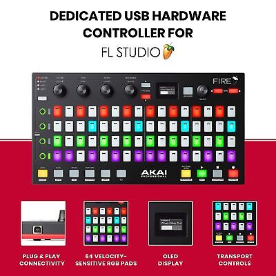 AKAI Professional Fire (Controller Only) &#8211; USB MIDI Controller for FL Stud