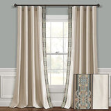 Lush Decor Luxury Traditional Regency Faux Silk Border Trim Window Curtain Pa...