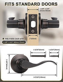 10 Pack Passage Door Lever No Lock, Oil Rubbed Bronze Door Handle Interior, C...