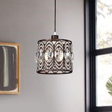 Warehouse of Tiffany HM061/1 Peredur Rustic Bronze 1-Light Crystal Shade Pend...