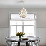 ALISADABOY Dining Room Chandelier Farmhouse Rustic White Wood Light Fixture A...