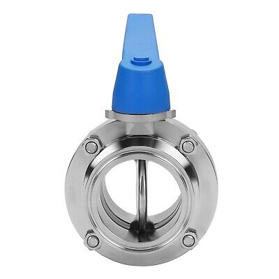 DERNORD Butterfly Valve with Blue Trigger Handle Stainless Steel 304 Tri Clam...