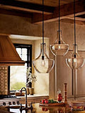 Kichler Everly 19.75" Kitchen Bell Pendant in Olde Bronze&#174;, 1-Light Clear S