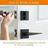 Natsukage Front Door Handle Set Heavy Duty Double Door Lock Set Matte Black D...