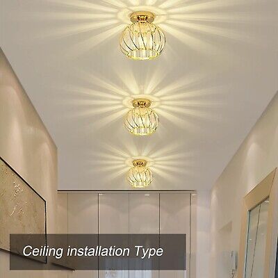 Semi Flush Mount Black LED Ceiling Light Fixtures Crystal Ceiling Lights Chan...