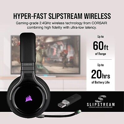 Corsair Virtuoso RGB Wireless Gaming Headset with 7.1 Surround Sound, Broadca...