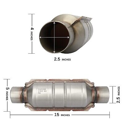 MAYASAF&#12304;2 pack&#12305; 2.5" Inlet/Outlet Universal Catalytic Converter, w