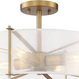 DESIGNERS FOUNTAIN Daybreak 4-Light Semi Flush Mount Ceiling Light, Old Satin...