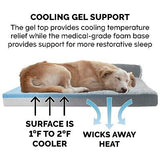 Furhaven Cooling Gel Dog Bed for Large/Medium Dogs w/ Removable Bolsters & Wa...