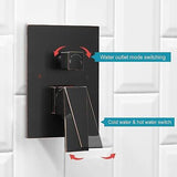 BWE Shower Faucet Oil Rubbed Bronze 12 Inch Square Bathroom Luxury Rain Mixer...