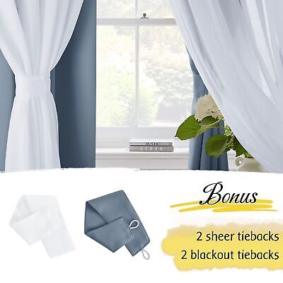 NICETOWN Bedroom Curtains for Kids, Room Darkening Thermal Insulated Sliding ...