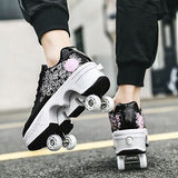 Roller Skate Shoes for Women Four Rounds Children's Roller Skates Shoes That ...