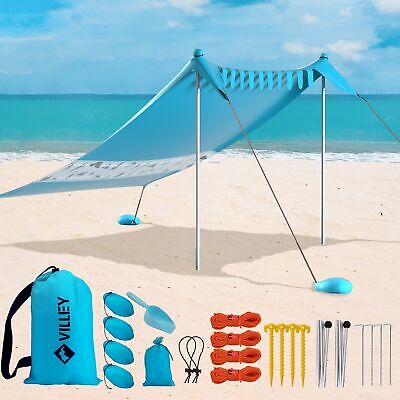 Villey Beach Tent Sun Shelter with UPF50+ Protection, 8&#215;7FT Portable Sun Sh