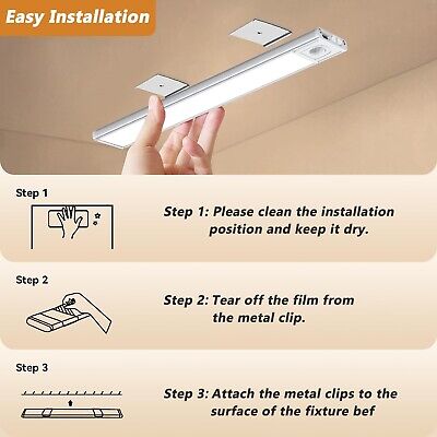 Under Cabinet Lights Rechargeable 12" Inch 50-LED Closet Lights Battery Opera...