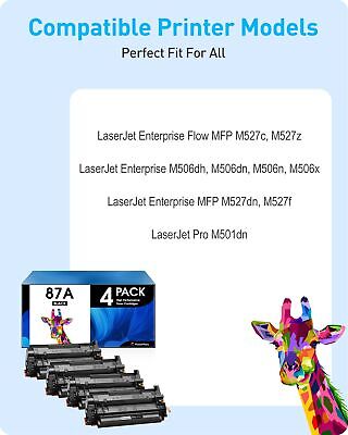 for HP 87A CF287A 87X CF287X Black Toner Cartridge | Works for HP Laserjet En...