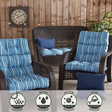 Greendale Home Fashions Outdoor 44 x 22-inch High Back Chair Cushion, Set of ...