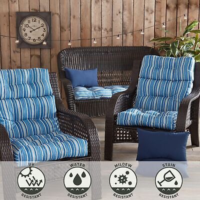 Greendale Home Fashions Outdoor 44 x 22-inch High Back Chair Cushion, Set of ...