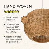 KOUBOO 1050030 Wicker Ball Pendant Lamp, Natural