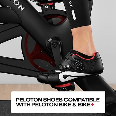 Peloton Cycling Shoes for Bike and Bike+ 6 Women/4 Men, Black, Red