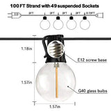 Banord 100FT G40 Globe String Lights*2, 2700K LED Outdoor Patio Lights String...