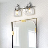 2-Light Bathroom Light Fixtures, Brushed Nickel Bathroom Wall Lights, Bathroo...