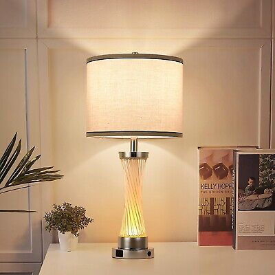 3-Way Dimmable Table Lamp Set of 2,Touch Control Lamp with Night Light,Modern...