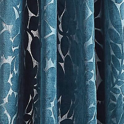 Martha Stewart Sherwood Velvet Grommet Window Curtain Panel Pair, 95", Teal