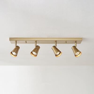 Globe Electric 64000046 4-Light Track Lighting, Matte Brass, Ceiling Light, T...