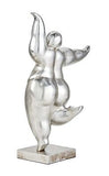 Deco 79 Polystone Dancer Sculpture, 12" x 7" x 20", Silver 12"L x 7"W x 20"H