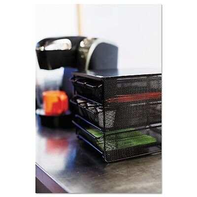 Safco Products 3275BL Onyx Mesh Hospitality Organizer, 3 Drawer, Black