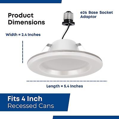 Feit Electric 4" LED Recessed Downlight with Night Light Mode, 50W Equivalent...