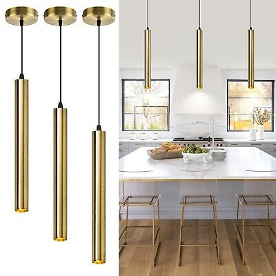 Modern Bronze Pendant Lights, LED Minimalist Pendant Lighting Fixture, Strip ...