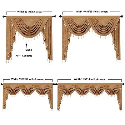 ELKCA Double-Sided Chenille Valance for Living Room,Bronze Curtains Valance w...