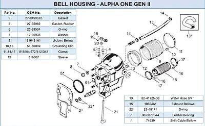 803099T1 Transom Seal Bellows Kit for MerCruiser Alpha One Gen 2 1991 and up ...