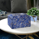 MAKEY'S Blue pattern Classic Cultured Marble Cremation Urn for Human Ashes Ad...